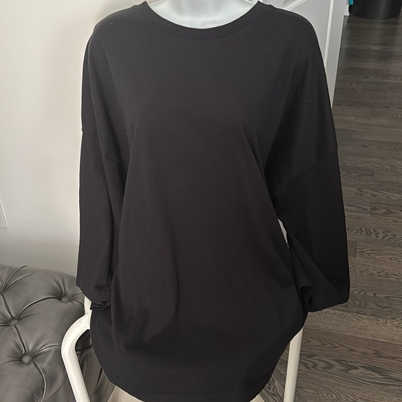 Calvin Klein black crewneck liquid touch oversized long sleeve top Sz XL - Picture 12 of 14